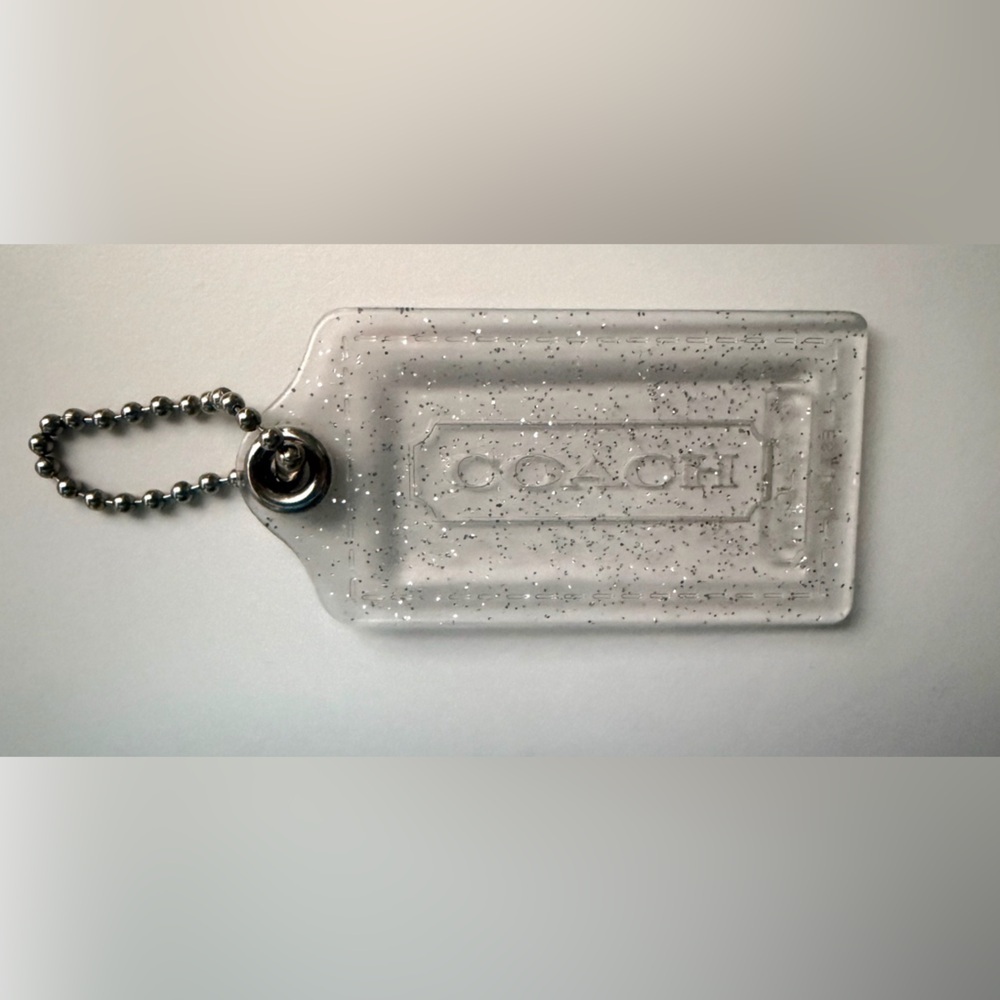 Vintage Coach Poppy Clear with Silver Sparkle HangTag/Purse Charm